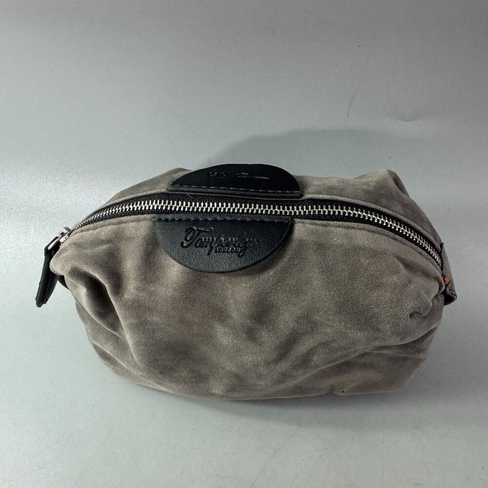 Temperley London Gray Suede Cosmetic Bag